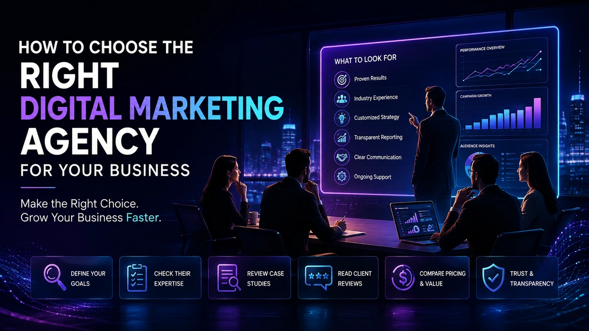 Business owner reviewing a checklist while evaluating proposals from different digital marketing agencies