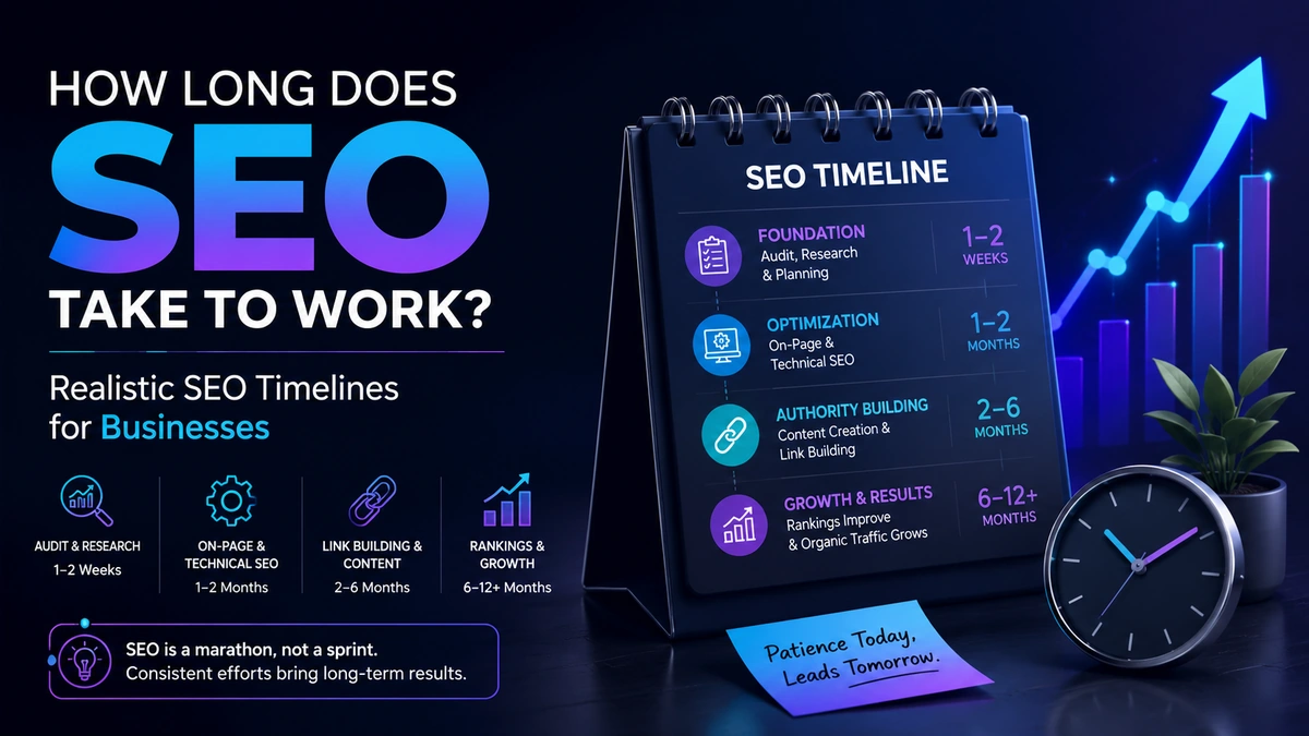 Timeline graphic showing organic traffic growth stages across the first year of an SEO strategy